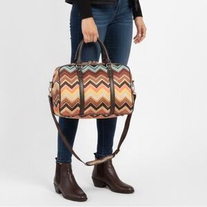 Missoni for Target Brown Chevron Large Weekender Travel Tote Bag